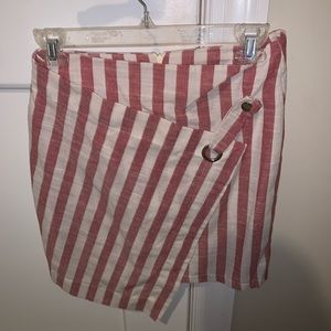 Red and white striped skirt